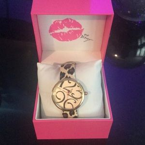 Betsey Johnson Pink Leopard Watch